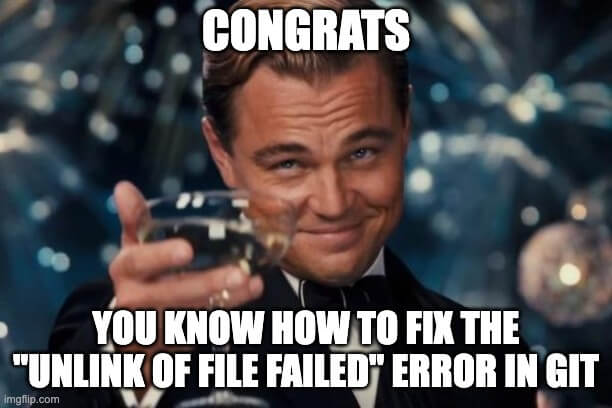 git unlink of file failed